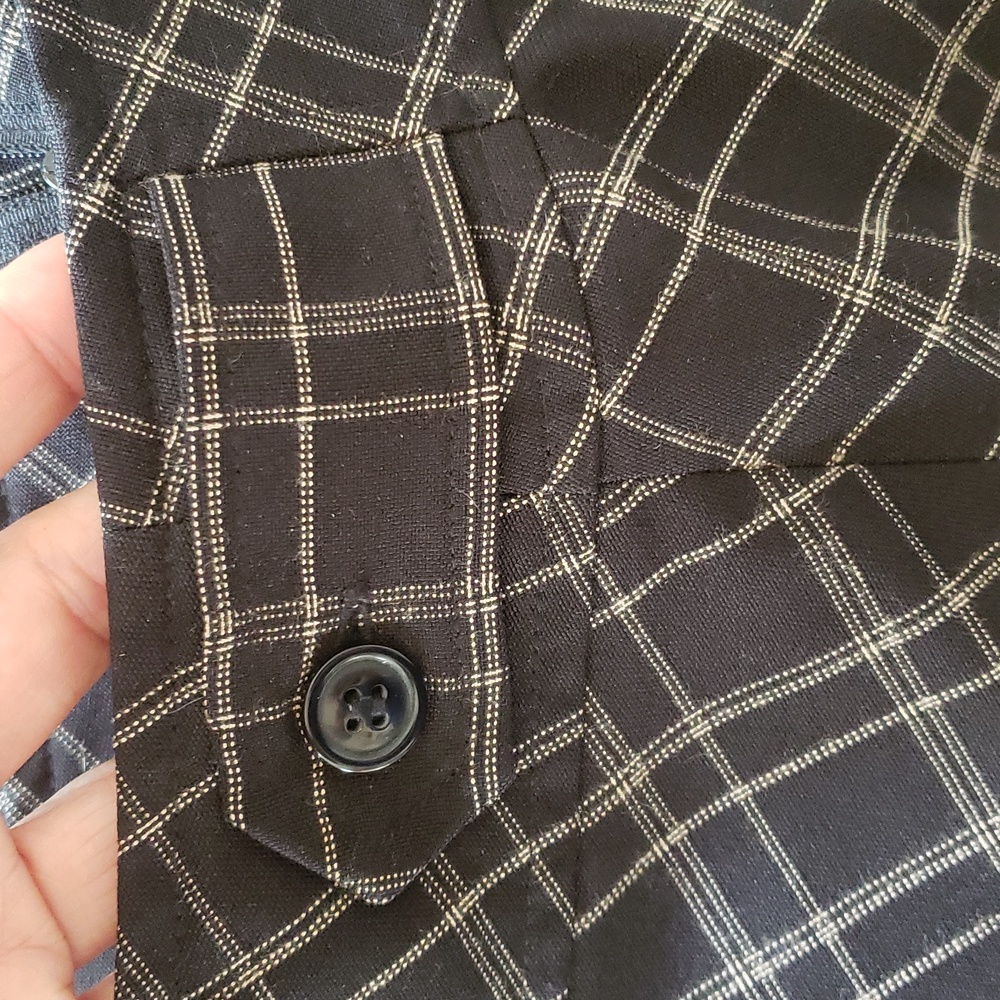 H&M Black Tan Plaid A‑Line Skirt | Classic Check Knee Length | Size 14 - Picture 9 of 11